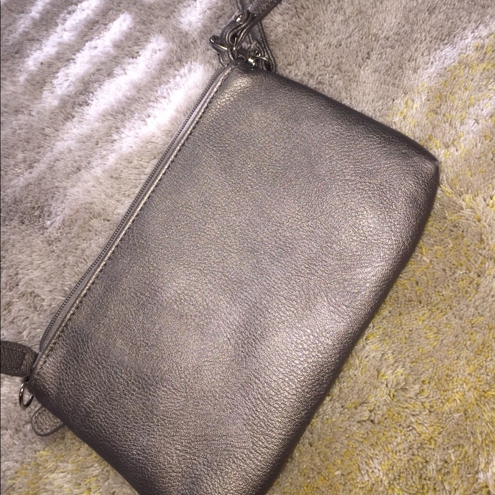 Grey/silver wristlet